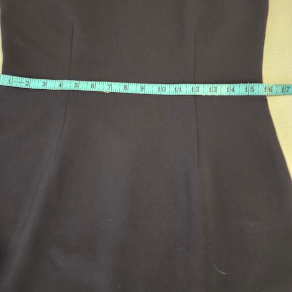 Theory Women's Sleeveless Lined Sheath Dress Navy Edge Trim Size 6 Knee Length - Picture 14 of 15